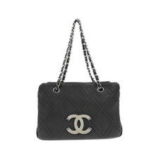Chanel 32454 Calf Shoulder Bag Women Black One Size