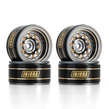 1.0 Beadlock Wheel Rims Black Coating Brass Rims For 124 118 Rc Crawler Car...