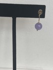 14k Yellow Gold Purple Lavender Jade Ball Drop Earrings — photo 6