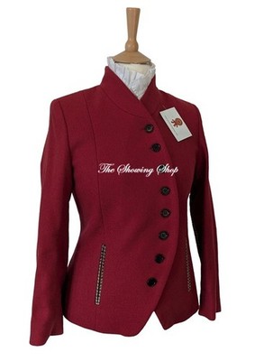 ATEMBERAUBENDE ROTE DAMENJACKE BRITISCHER TWEED GRÖSSE 8