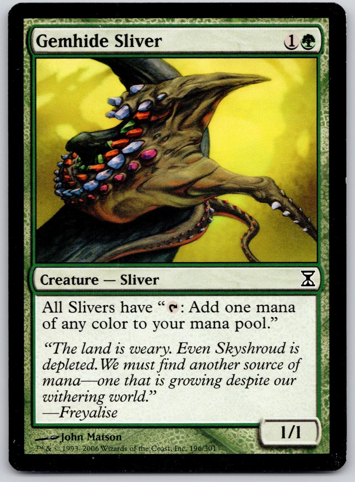 Gemhide Sliver 196 Common Time Spiral Magic: The Gathering Lightly Played