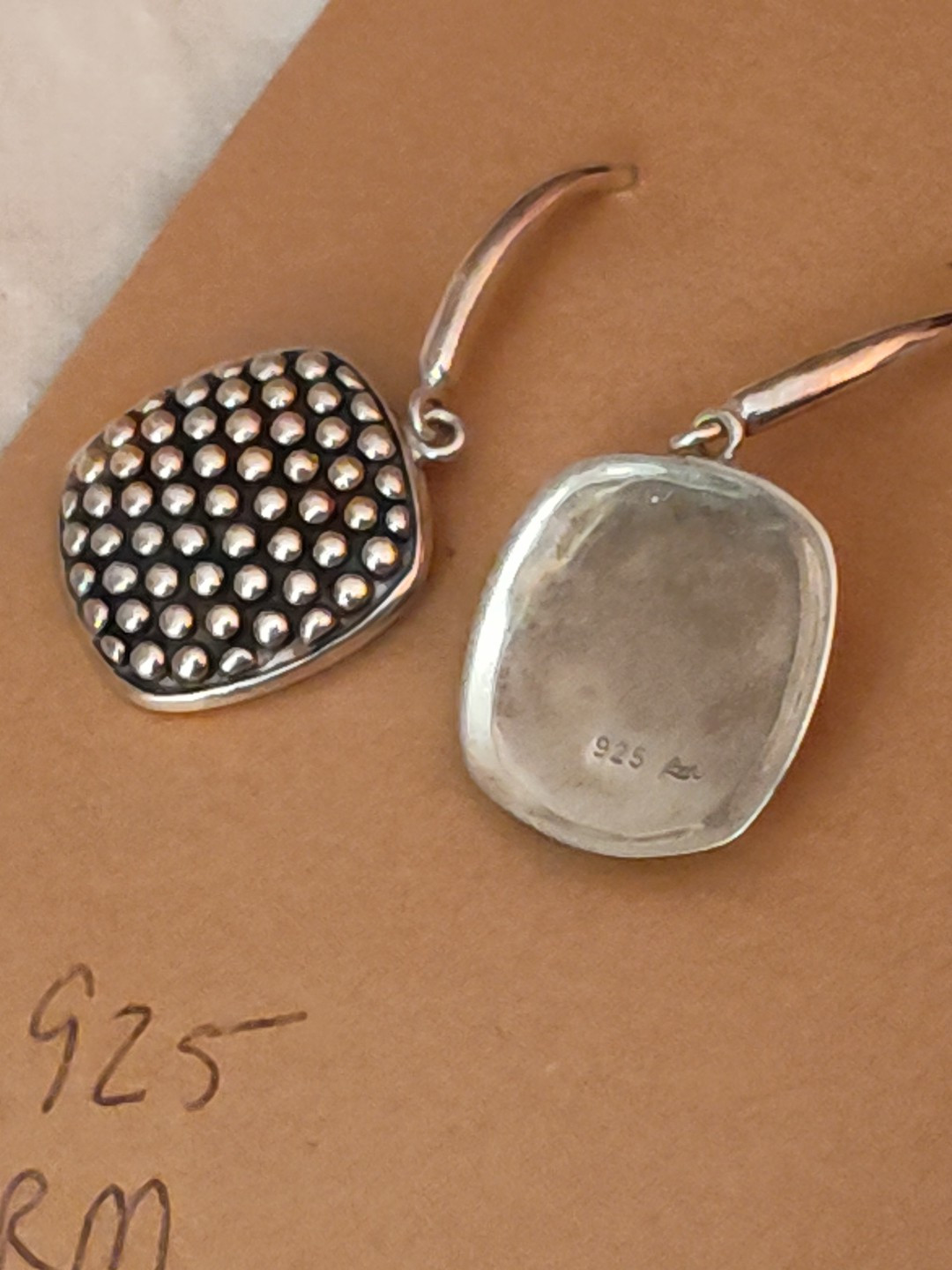 RM Sterling Silver Dangle Earrings D15 - image 3