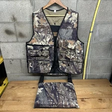 Vintage Xtreme Gear Sz L Turkey Hunting Vest Saddle Cloth Camo With Seat Cushion