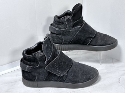 Adidas Herren 5,5 UK Tubular Invader Riemen Turnschuhe dreifach schwarz Wildleder hoch