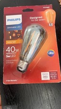 1 packs Phillips dimmable LED 40w Replacement 5w light Vintage light bulb e26