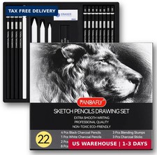 Drawing Sketching Pencil Set, 22 Piece, Graphite Pencils 12B-2H  Pro