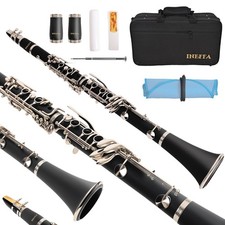 INEFFA Bb Clarinet for Beginners, Professional Black Wood with