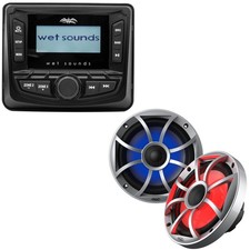 Wet Sounds WS-MC-5 3" Gauge AM/FM Stereo  2.7" LCD  65ic-S RGB Speakers