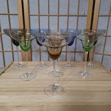 Set 4 Lenox Crystal Retired Tuscany Etched Margarita Glasses Multicolor 8oz READ