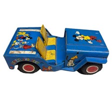 Vintage Marx Disney Mickey Tin Litho Pressed Metal Jeep For Part Or Repair