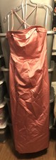 David s Bridal pink spaghetti strap formal dress size 12 bridesmaid prom
