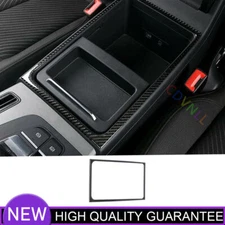 Inner Console Storage Box Cover Trim Fit For Audi Q5 2018-2021 Real Carbon Fiber