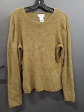 Talbots Green Soft Knit Long Sleeve Pullover Sweater Women's Sz L