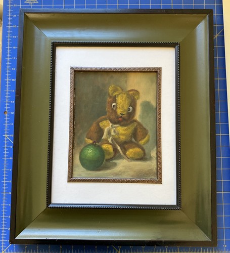 Joseph Porter San Francisco Outsider Artist 1950s Oil Painting Teddy Bear Framed - 第 10/14 張圖片