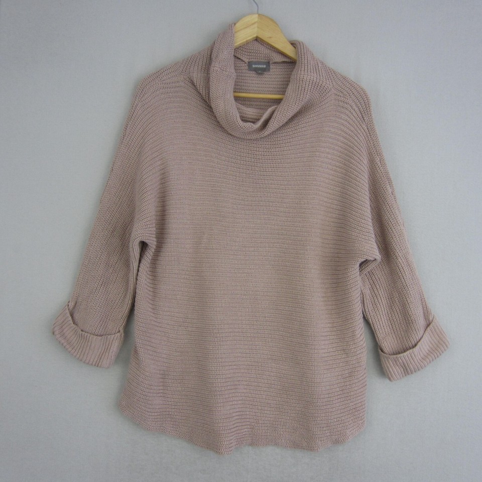 Sussan Jumper Womens Small 10 Pink Chunky Knit Turtleneck Loose Casual Boho Work