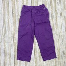Vintage Izod Lacoste Kids Girls Size 4 Purple Cotton Pull On Pants