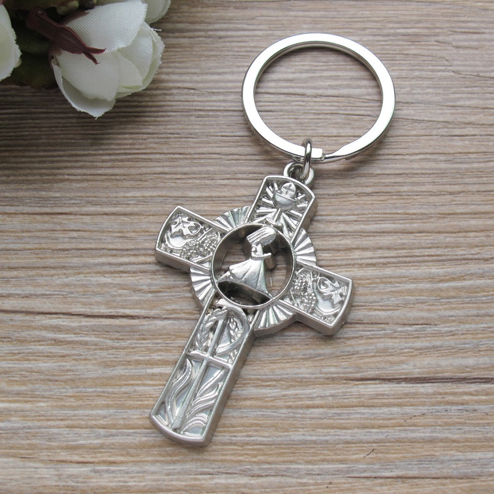 (12 PCS) First Communion Keychain Party Favor Girl Primera Comunion ...
