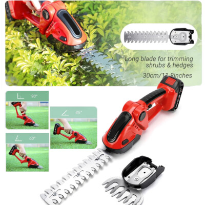 13'' Electric Hedge Trimmer Cordless Power Hedge Trimmer with Battery & Charger