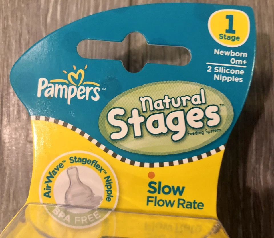 Nuevo- Lote de 6 Pampers 2 PACK Etapas Naturales Onda de Aire Pezones Etapas 1, 3 y Cereal Foto 3 de 4