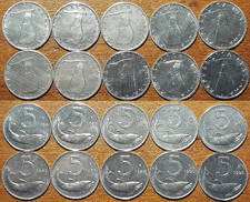 [MREP0113S] REPUBBLICA ITALIANA[Gig.308] 5 LIRE [Al] 1986 Lotto di 10 monete FDC