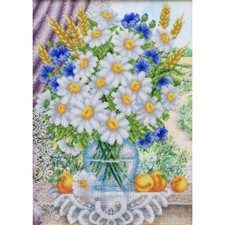 Bouquet Bead Embroidery Scheme on Canvas DIY Stamped Printed Pattern t-1281