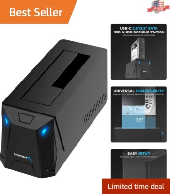 Tool-Free USB-C Hard Drive Dock with Hot Swappable Design - Supports 20TB Drives