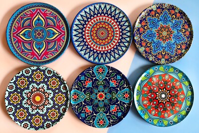 Drink Coasters Set Of 6 Turkish Persian Moroccan Tea Coffee Cup Mat Gift Set