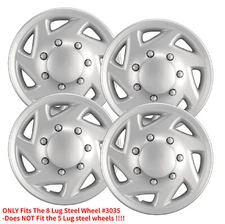 For Ford E-Series E350 E450 Econoline Van 1997-2023 Set Of 4 16" Silver Hubcaps