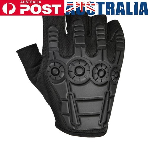Anti Slip Men Women Half Finger Gloves Training Fingerless Gloves (Black)