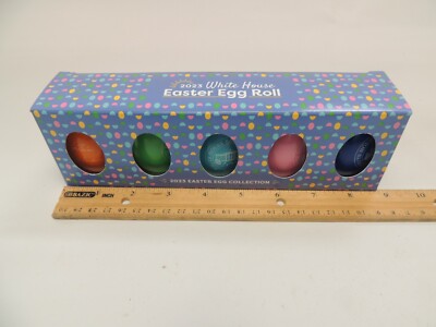 2023 White House Easter Egg Roll Set Wooden Eggs President Biden Signed
