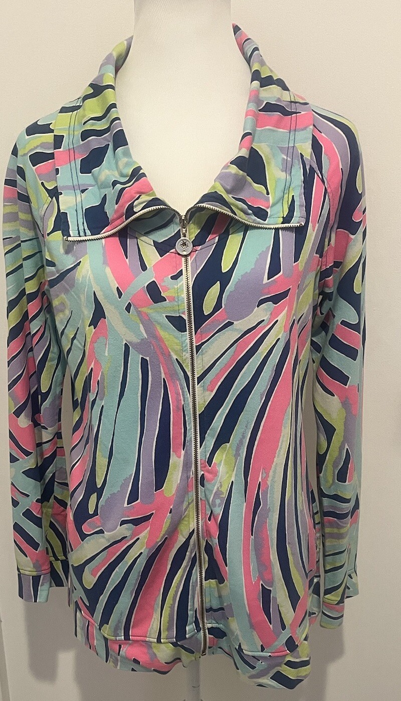Top Lilly Pulitzer JOJO – Motif Indigo Trésor Englouti – Couleurs Rose, Bleu Marine, Blanc – Taille S – Neuf Avec étiquettes