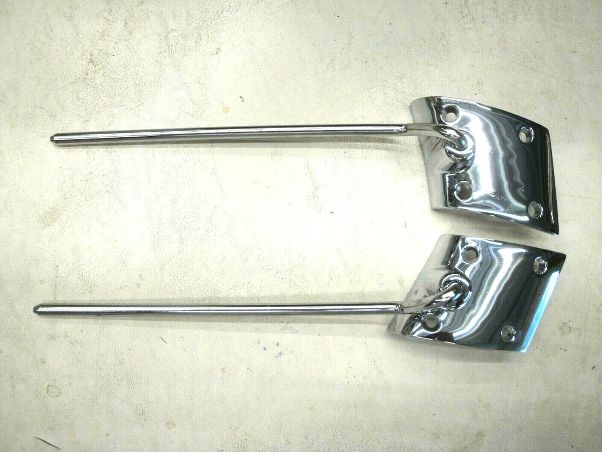 1963 63 FORD CONVERTIBLE CHROME SUNVISOR BRACKETS GALAXIE FULL