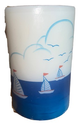 Nautical Lighthouse & Sailboat Pillar Candle Sonoma Genuine Home Goods