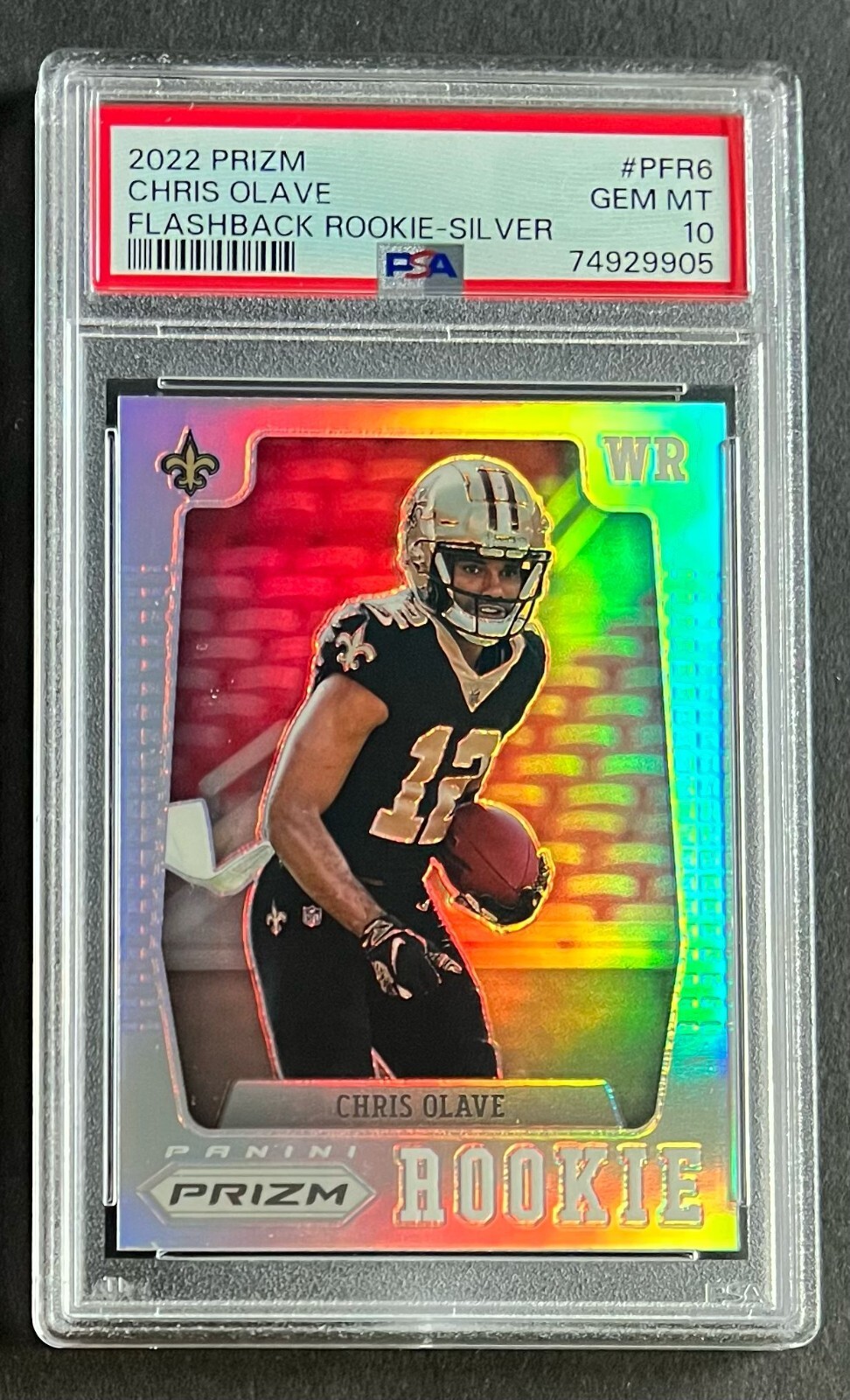 2022 Prizm Flashback Silver Chris Olave Rookie New Orleans Saints PSA 10 POP 2