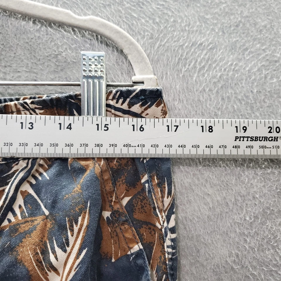 Pantalones de mujer Nicole Miller grandes con estampado de hojas azules bolsillos de carga LEER Foto 3 de 4