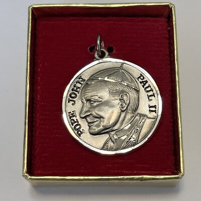 #ad #ad Vintage Creed Sterling Pope John Paul II Washington OCT. 1979 w box Pendant $69.00