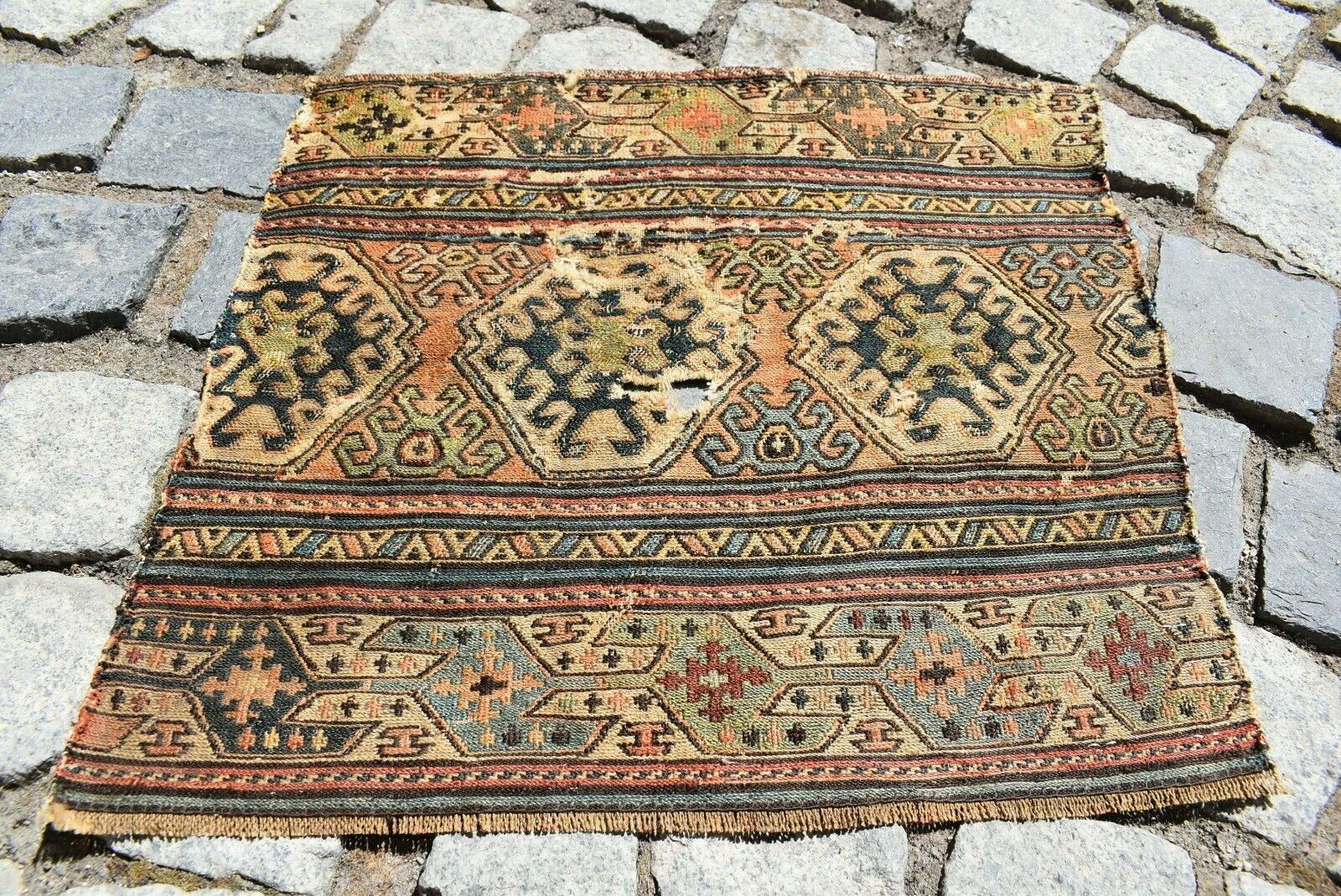 Marvelous Antique Caucasian Collector's Item Shahsavan Mafrash Panel Sumac Kilim
