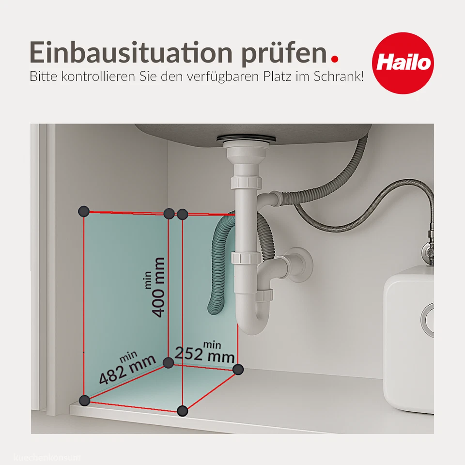 Hailo Abfallsammler 366610 Tandem Mülltrennung Einbau Abfalleimer Mülleimer 2x15 - Bild 3 von 4