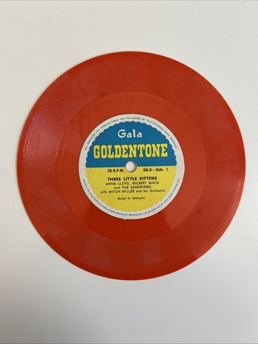 1961 GALA GOLDENTONE 78RPM SINGLE THREE LITTLE KITTENS 6” RECORD GG8 - Picture 3 of 12