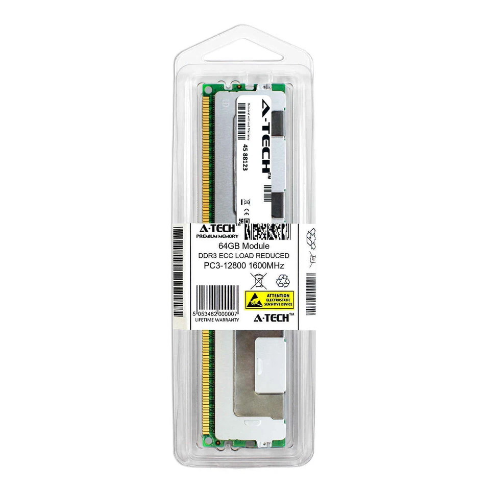 64GB PC3-12800L LRDIMM (HP 700838-B21 701807-081 Equivalent) Server Memory RAM - Image 2 of 2