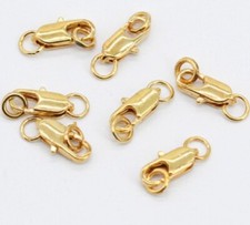 Gold Lobster Clasp Clasps Hooks Necklace Bracelet Connector Rings Findings K59