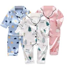 Children's Pajamas Set Baby Clothes Toddler Boys Girls Soft Tops Pants Home Wear
