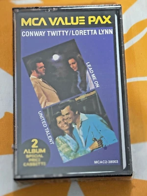 CONWAY TWITTY & LORETTA LYNN 2 ALBUM PAX CASSETTE TAPE *NEW SEALED*