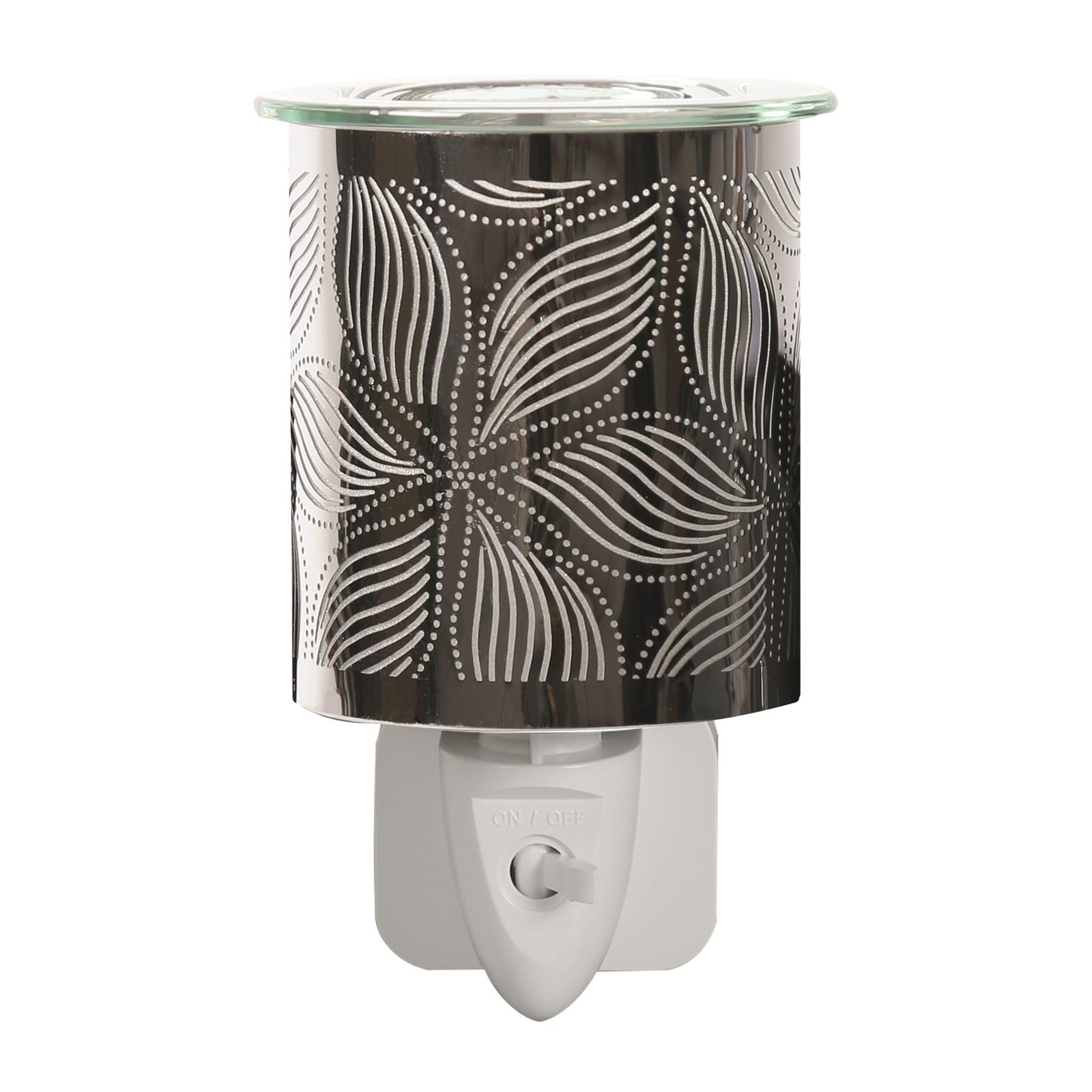 Wax Melt Burner Electric Plug In Warmer Melter Fragrance Oil Chrome Floral Aroma