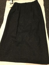 Vintage Sag Harbor Wool Blend Long Lined Skirt, 16  Slit in Back,NWT 12 Grey