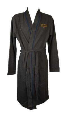 SG Leichter Bademantel TH TOMMY HILFIGER Hausmantel gekreuzt mit Logo r