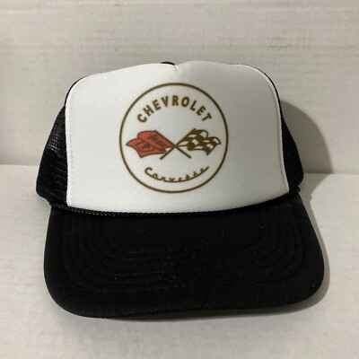Vintage Chevrolet Corvette Hat Trucker Hat Racing Hat SnapBack Black Automobile