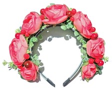 Ukrainian Pink Color Flower Headband Vinok