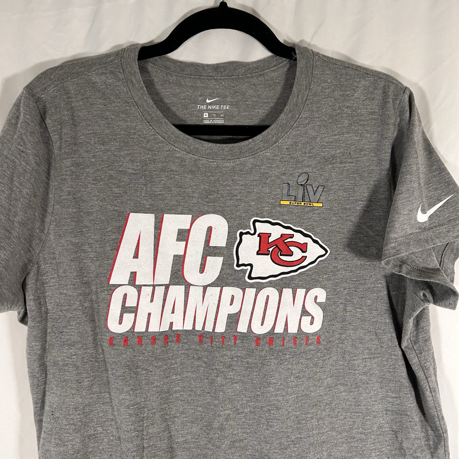KC Chiefs AFC Champions LIV Nike Shirt Men's XL Grey Short Sleeve Crew Neck thumbnail 2