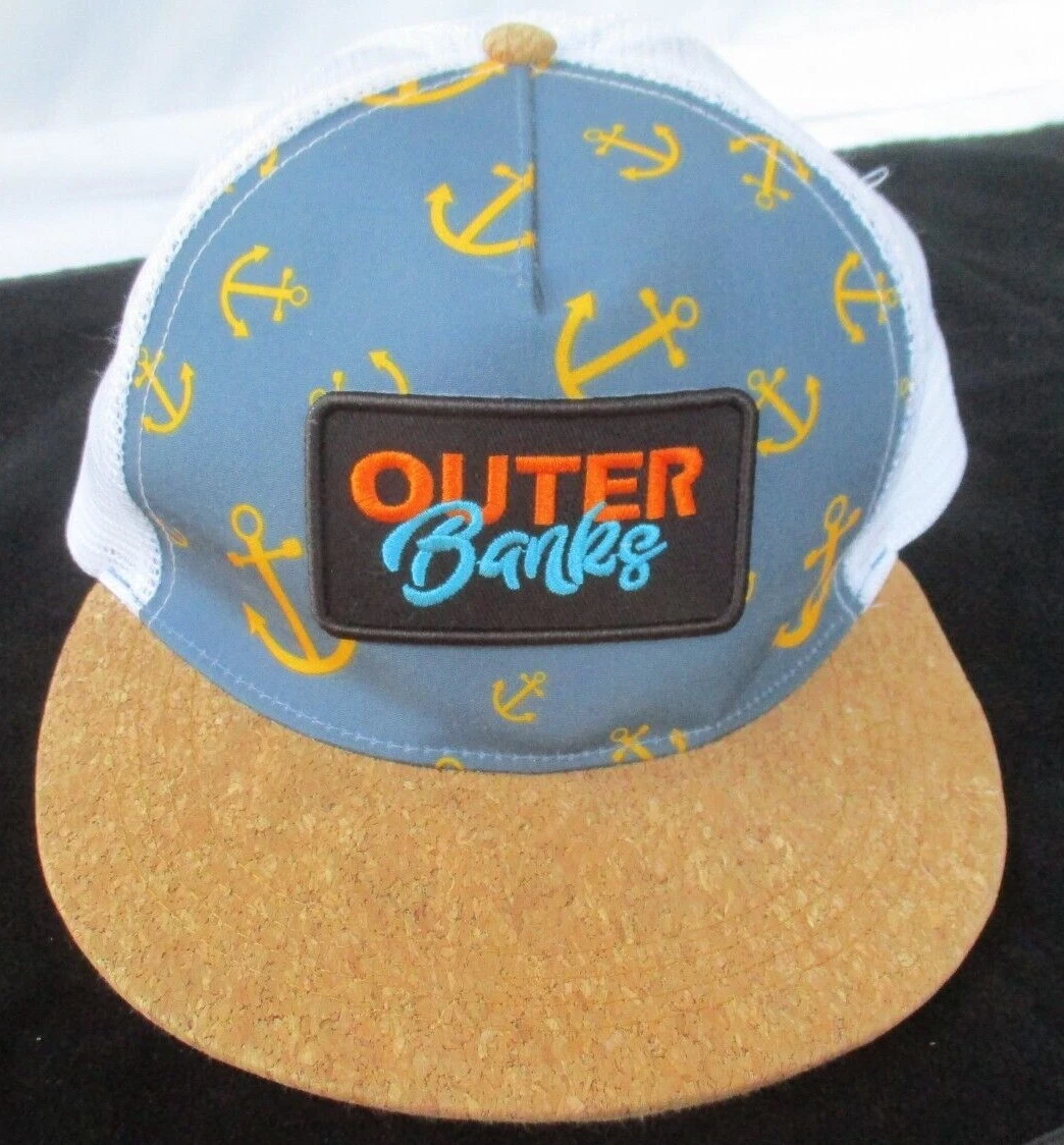 OUTER BANKS WHITE MESH CORK BRIM SNAPBACK CAP HAT